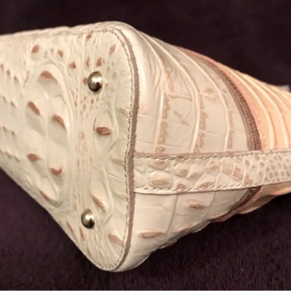 Brahmin Mini Asher Rose Tri Color Melbourne Gator/Croc Leather - Picture 9 of 16